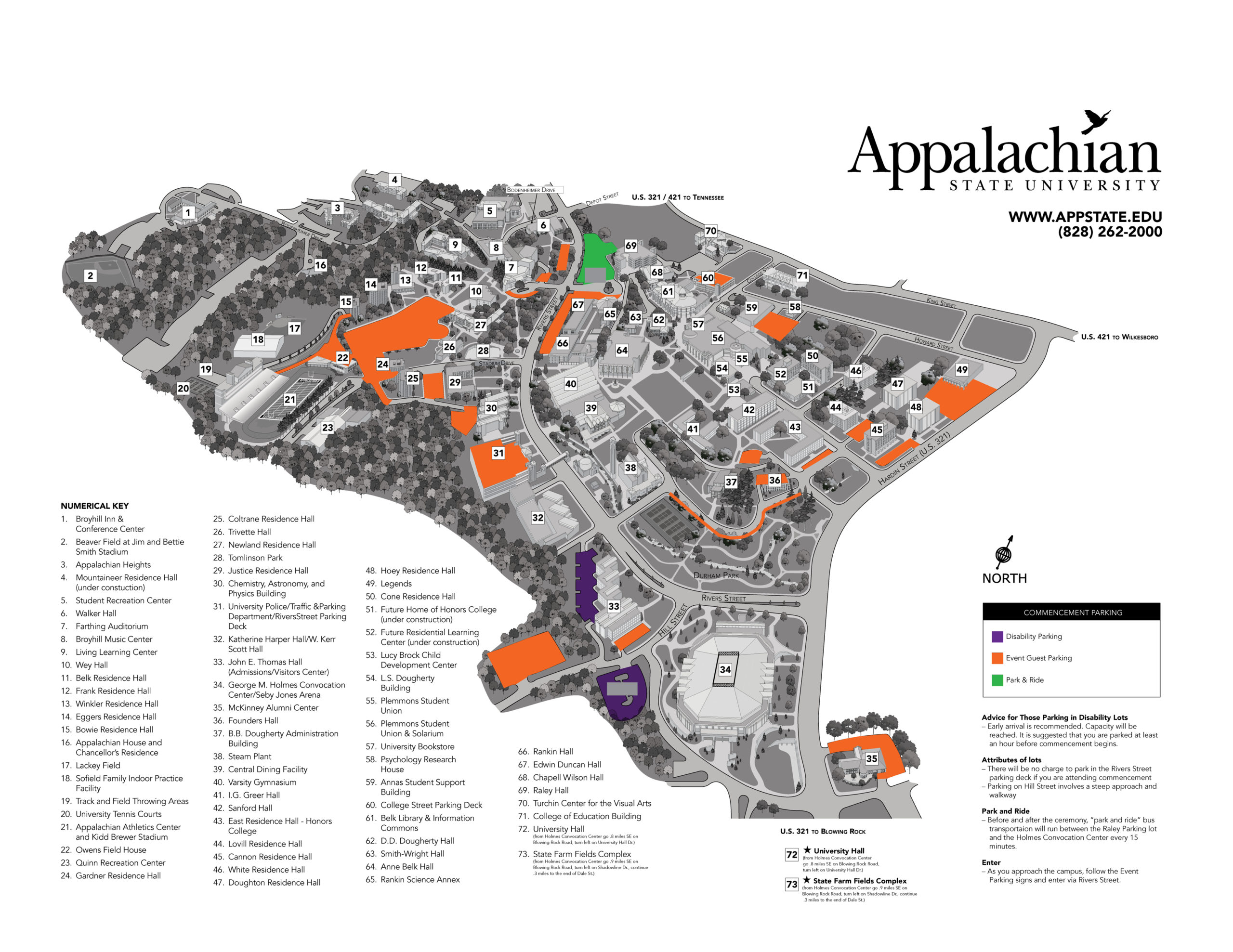 Appalachian State University Parking Map