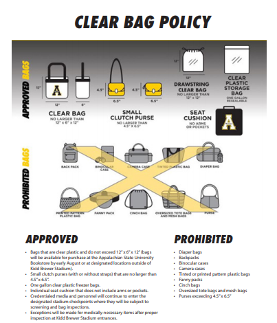 Clear purse, clutch and diaper bag policy starts soon for events at